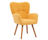 Крісло Флор тканина жовта букле тедді