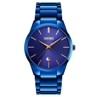 Чоловічий класичний годинник Skmei 9140BU Blue з металевим браслетом та мінеральним склом