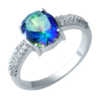 Серебряное кольцо CatalogSilver с мистик топазом 2.194ct, вес изделия 3,1 гр (1913178) 16.5 размер