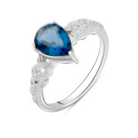 Серебряное кольцо CatalogSilver с топазом Лондон Блю 1.523ct, вес изделия 2,61 гр (2095804) 17.5 размер