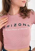 Жіночий рожевий топ з написом