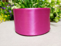Атласная лента/ 5 см/ 23 метра/ фиолетово-малиновый