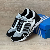 Кросівки Adidas літні сітка  колір білий / чорний