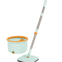 Набор для уборки швабра с отжимом 119 (см) и ведром 7 (л) профессиональная швабра с ведром Голубой HP-35015-45