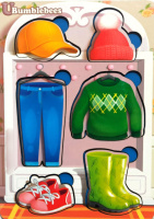 Дерев'яні вкладачі, рамка-вкладач, «Одяг - 1», фон із підказкою.