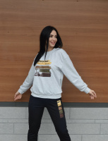 Трикотажний костюм з принтом «Nopeday» оптом | Батал Сірий + чорний, 54-56