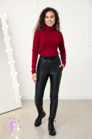 Теплі штани з екошкіри на хутрі «Richy» оптом | Норма Чорний, 46