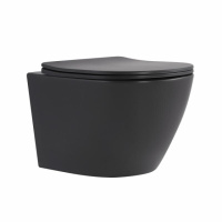 Унітаз підвісний Qtap Robin Ultra Quiet 520×365×340 мм, Anthracite, з сидінням Slim Duroplast / Soft-close / Quick Release QTROB26AN48995