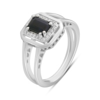 Серебряное кольцо CatalogSilver с натуральным сапфиром 1.455ct, вес изделия 4,7 гр (2194767) 18 размер