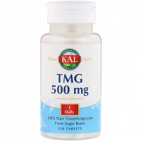 Триметилглицин, TMG (ТМГ), 500 мг, KAL, 500 mg, 120 таблеток