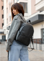 Жіночий рюкзак шкіра еко чорний