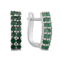 Серебряные серьги CatalogSilver с натуральным изумрудом 1.253ct (2179993)