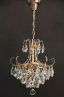 Хрустальная люстра SVLIGHT трехламповая 71501/3 золото+белый