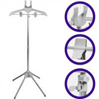 Стойка вешалка для отпаривателя одежды,телескопическая для глажки вещей паром,выдвижная 85-160 см,серая