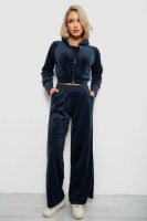 Спортивный костюм женский велровый, цвет синий, 257R4125