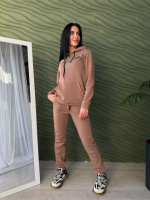 Теплий спортивний костюм «Whisper» оптом | Батал 54-56, Капучіно