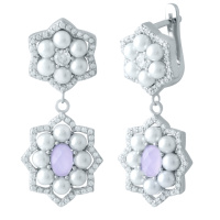 Срібні сережки SilverBreeze з рожевим кварцом (1980439)