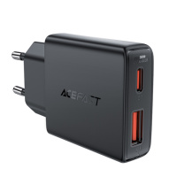 Сетевое зарядное устройство Acefast A69 USB/ Type-C QC PD 30W GaN черное