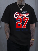 Чорна чоловіча модна оверсайз футболка з яскравим дизайном