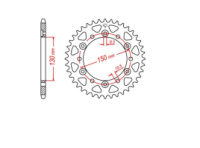 Зірка трансмісії (задня) LIFAN 530-45T (PCD=6*150mm, HUB=130mm, Pilot Hole dia=10,5) ST-2