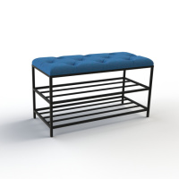 Банкетка для обуви Женева-1 80см велюр синий 9-0-9005