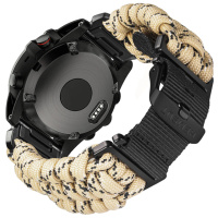 Ремінець Hemsut HGA145 Rugged Paracord Garmin Khaki 22 mm з паракорду кольору хакі
