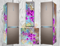 Дизайнерские наклейки на холодильник Премиум Орхидеи