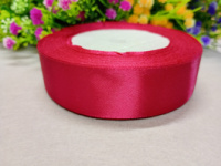Атласная лента/ 2,5 см/ 23 метра/  темно-малиновый