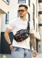 Сумка через плече бананка принт