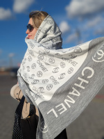 Двосторонній шарф Сhanel сірий