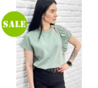 Жіноча блузка з оборкою «Naomi» оптом | Норма і батал | Розпродаж моделі