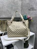 Беж (клітина) - велика, стильна та вмістка сумка, легко вміщує формат А4 (0120-3)