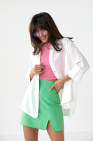 Жіноча сорочка з укороченим рукавом — молочний колір, S (є розміри)