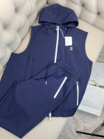 Комплект Brunello Cucinelli темно-синя безрукавка (білі вставки на кишенях) sp116