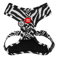 Шлея для собак дихаюча WAUDOG Mesh с QR адресником, Малюнок «Зебра», S, A 30 см, В 35-48 см