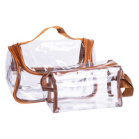 Набор прозрачных женских косметичек для дома 2 (шт) Коричневый HP-16-3K