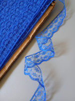 Кружево гипюр / 2 см / синий / 1 метр