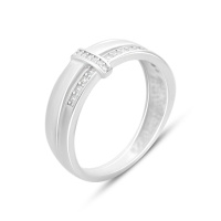 Серебряное кольцо CatalogSilver с фианитами, вес изделия 2,7 гр (2152538) 18 размер