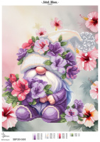 Гномик з гібіскусами