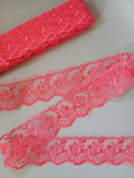Кружево яблочко / ширина 4 см / светло красный /  1 метр