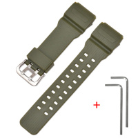 Ремінець для Casio G-Shock GG-1000/GWG-100/GSG-100 Army Green SI, поліуретановий зелений