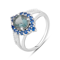 Серебряное кольцо CatalogSilver с мистик топазом, вес изделия 3,58 гр (2122012) 17.5 размер