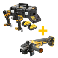Професійний набір з двох інструментів безщіткових + подарунок шліфмашина кутова DeWALT DCK2050H2T+DCG405N