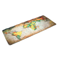 Коврик 300*700 тканевой Карта мира с боковой прошивкой, толщина 3 мм, цвет Mixcolor, Пакет