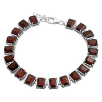 Серебряный браслет CatalogSilver с натуральным гранатом 10.643ct, вес изделия 16,65 гр (2173243) 1720 размер