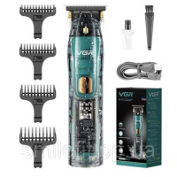 Бездротова чоловіча електрична машинка для стрижки VGR V-961, Тример акумуляторний для волосся та бороди