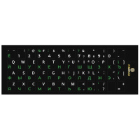 Наклейка на клавиатуру XoKo 48 keys UA/rus green, Latin white (XK-KB-STCK-SM)