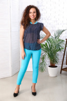 Жіночий брючний костюм «Трініті» оптом | Норма | Розпродаж моделі Блакитний, 42