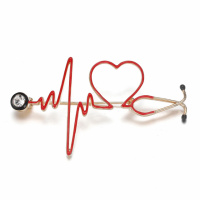 Брошка медична «Електрокардіограма у формі серця»