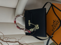 Сумка Hermes Kelly Medium size з хустинкою  чорний